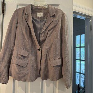 LOFT Grey Linen Blazer